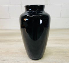 Tall Black Pottery Vase