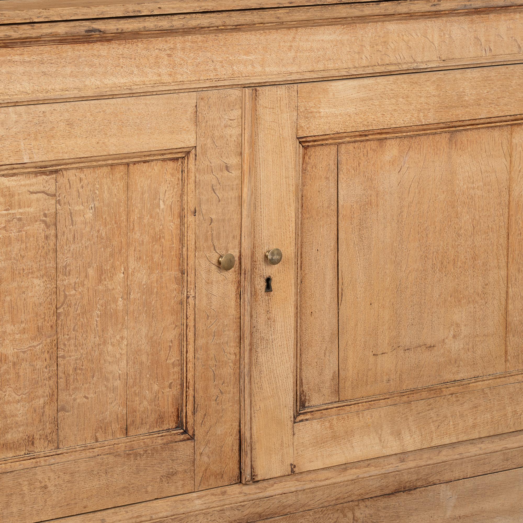 Glass Tall Bleached Oak Bookcase Display Cabinet, France circa 1860