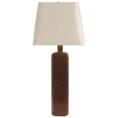 Tall Block Web Table Lamp in Fig Color by Robert Kuo, Limited Edition