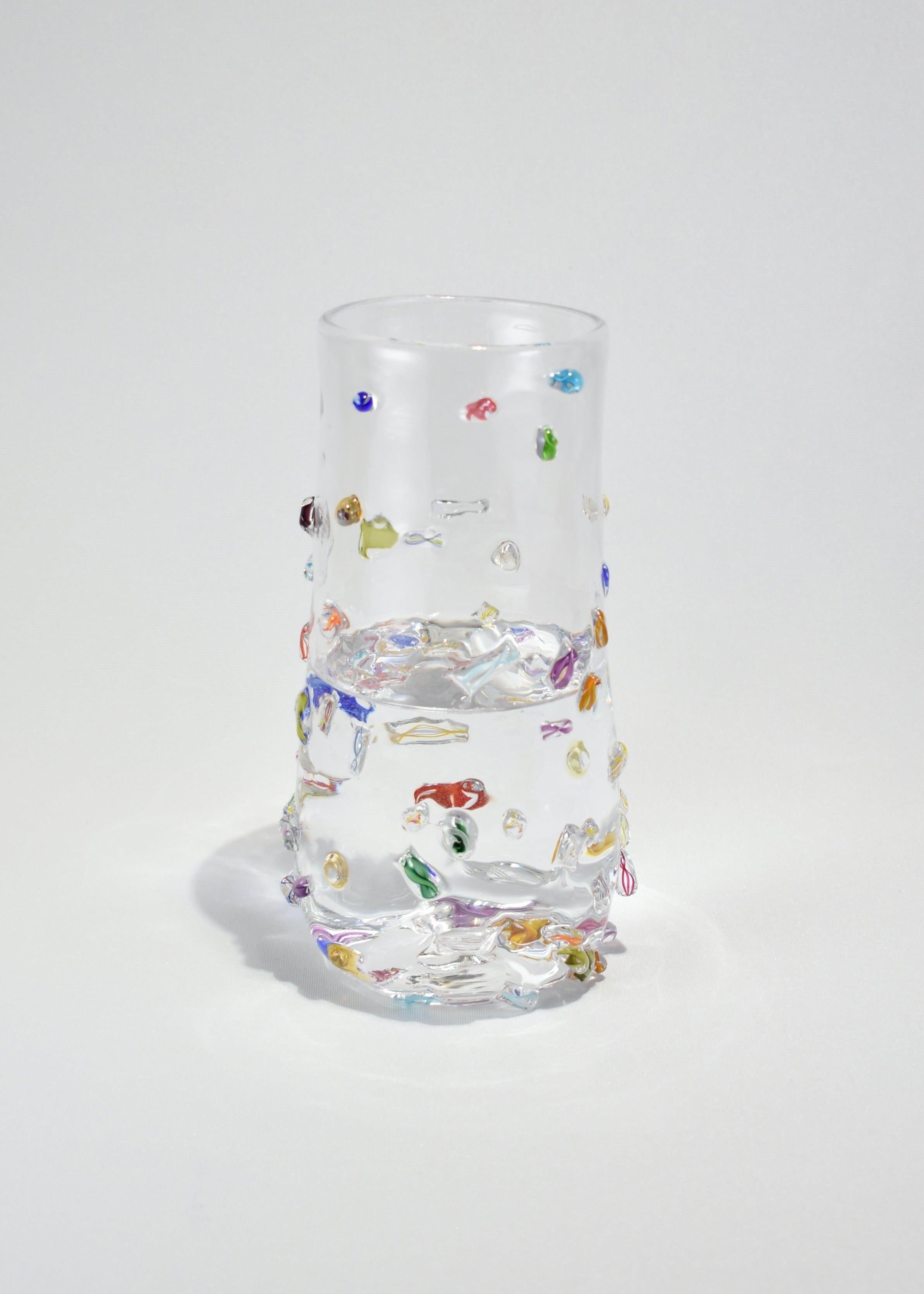 Blown glass cylinder vase with applied decoration. Handmade in USA by Lisa Stover. Exclusive to Casa Shop.

Please note: Due to the handmade nature of this vase, subtle variations in form and finish are to be expected.

Dimensions: height varies
