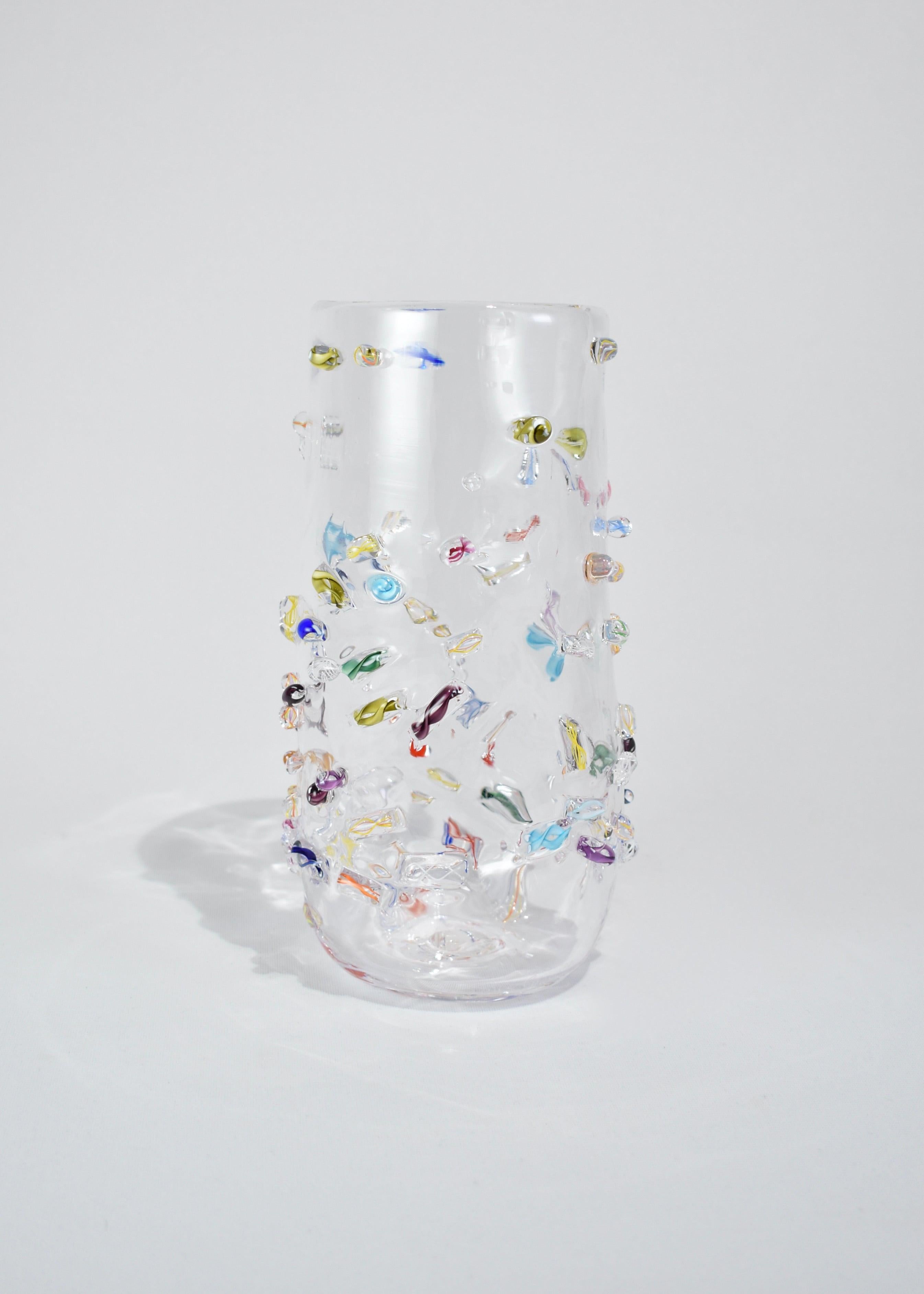 Modern Tall Blown Glass Vase For Sale