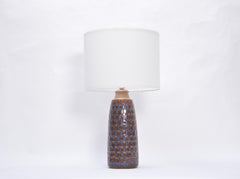 Tall Blue Danish Mid-Century Modern Ceramic Table Lamp Model 3017 by Soholm