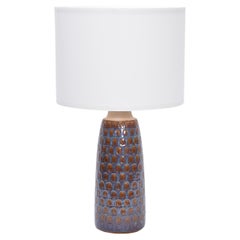 Tall Blue Danish Mid-Century Modern Ceramic Table Lamp Model 3017 by Soholm