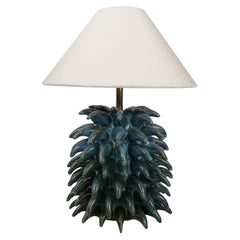 Tall Blue Pine Table Lamp