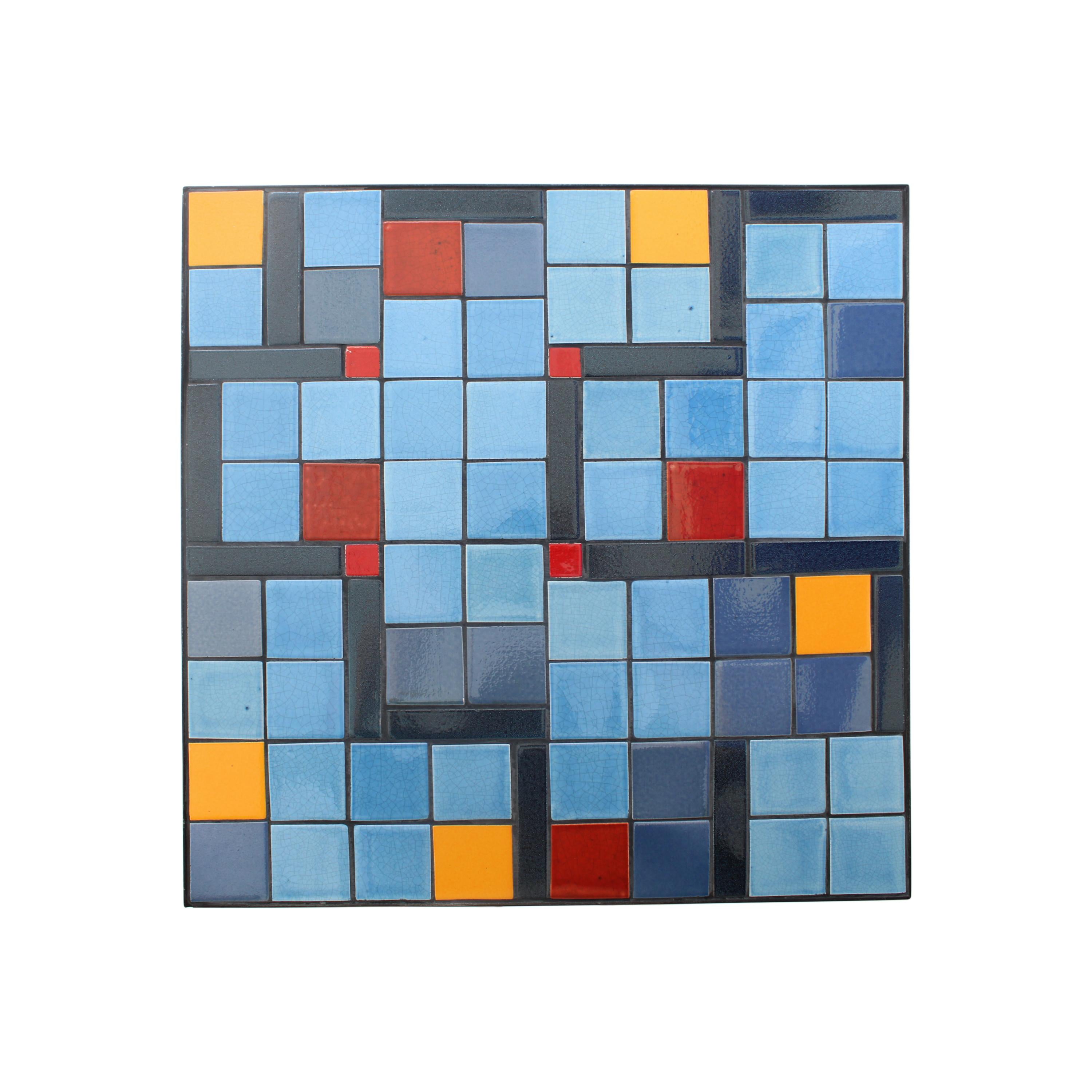 Métal Grande table d'appoint bleue 