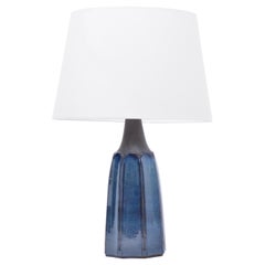Tall Blue Stoneware Table Lamp Model 1042 by Einar Johansen for Søholm