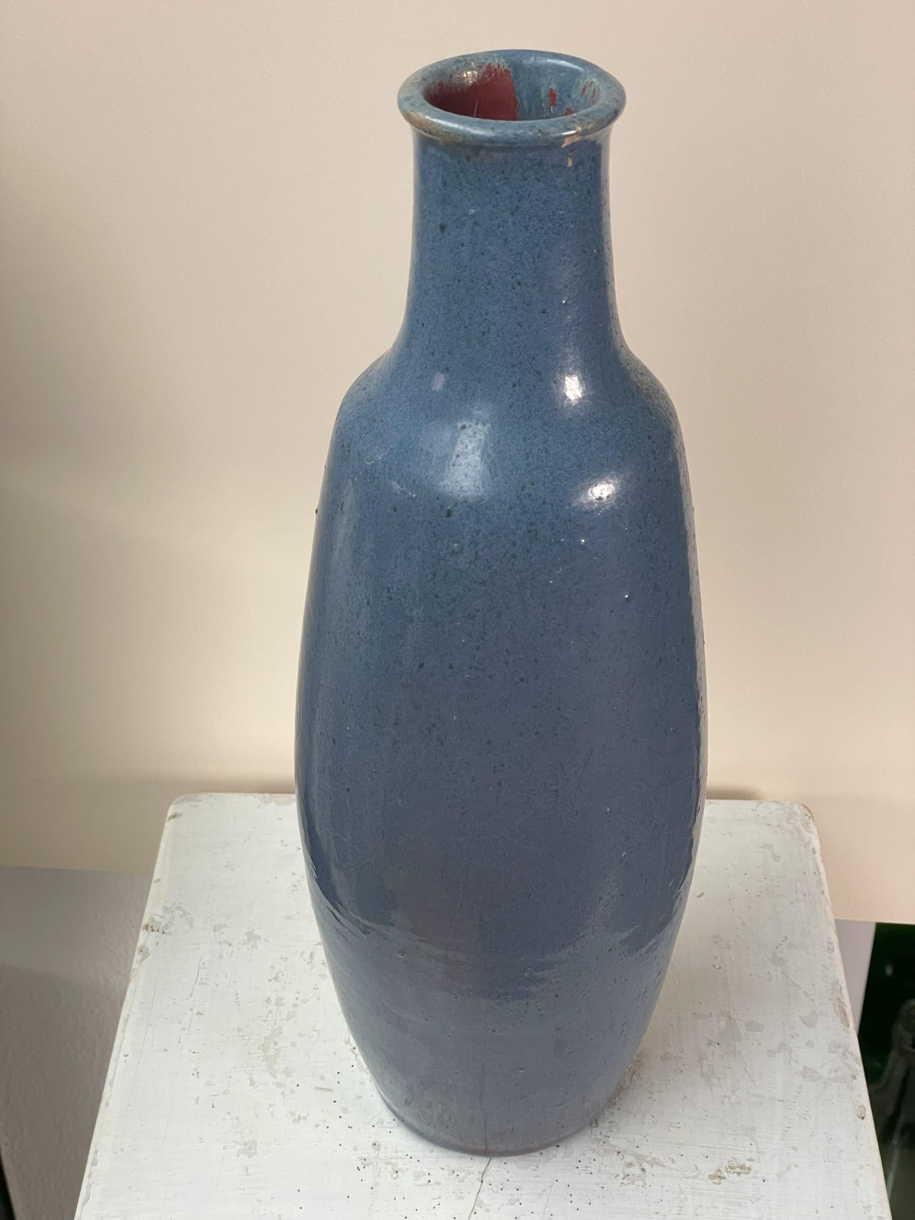 Tall Blue Vase In Good Condition For Sale In Munich, DE
