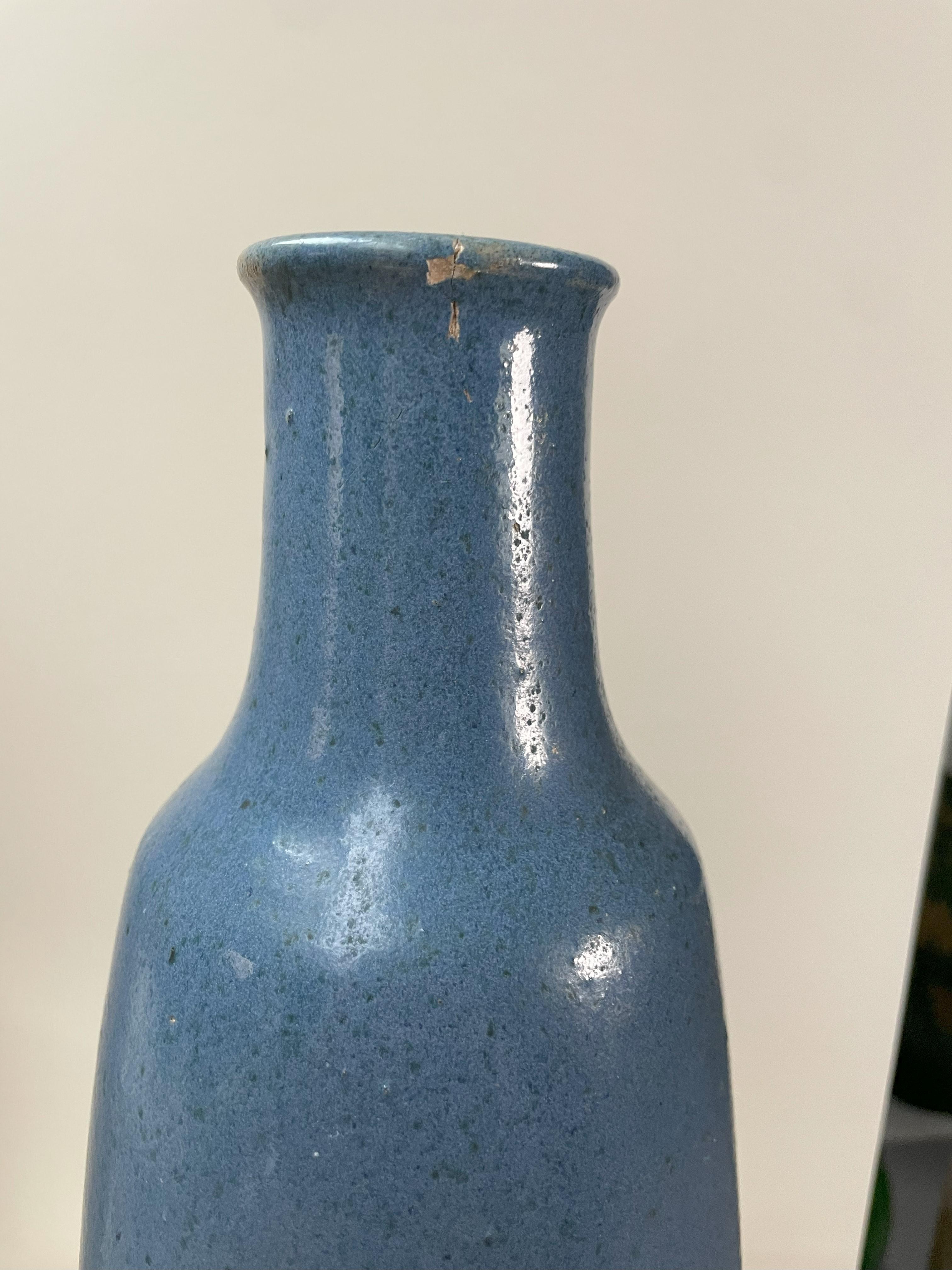 Tall Blue Vase For Sale 4