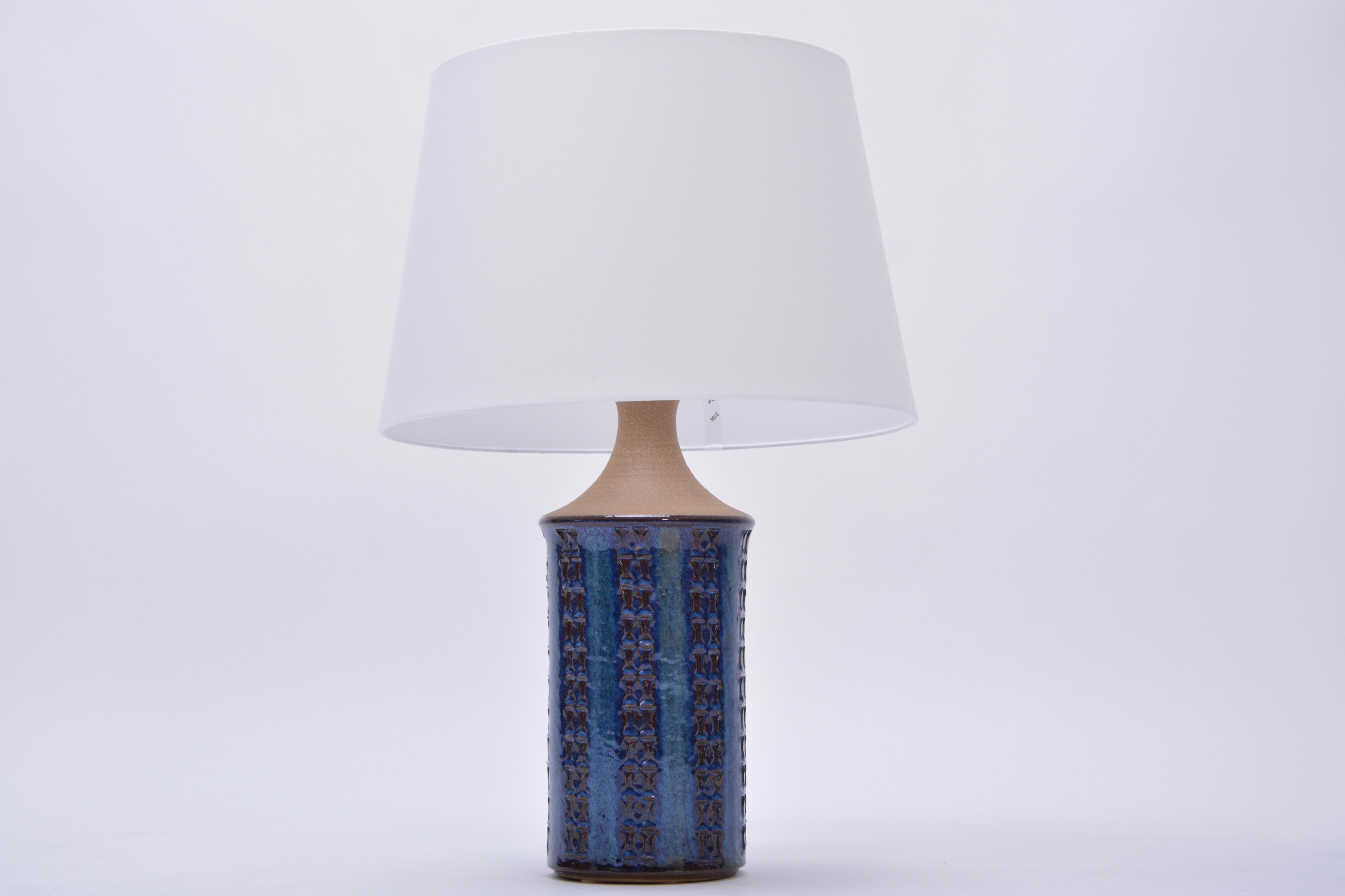Mid-Century Modern Tall Blue Vintage Table Lamp Model 3047 by Soholm Stentoj