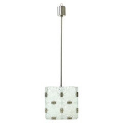 Tall Bohemian Glass Pendant by Kamenický Šenov, Czechoslovakia, circa 1970