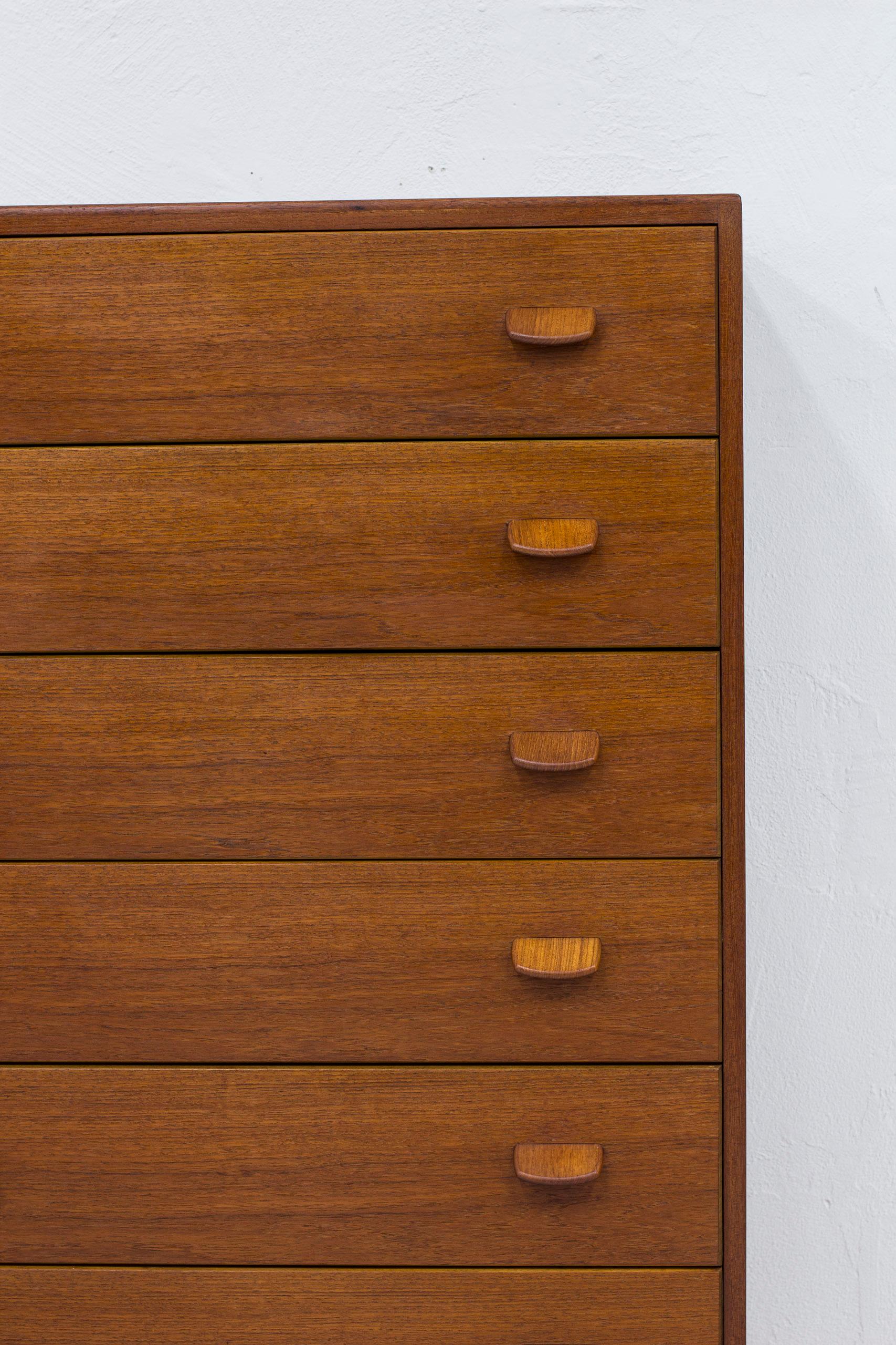 Danish Tall Boy Chest of Drawers by Poul M. Volther, FDB, Denmark, 1950s For Sale