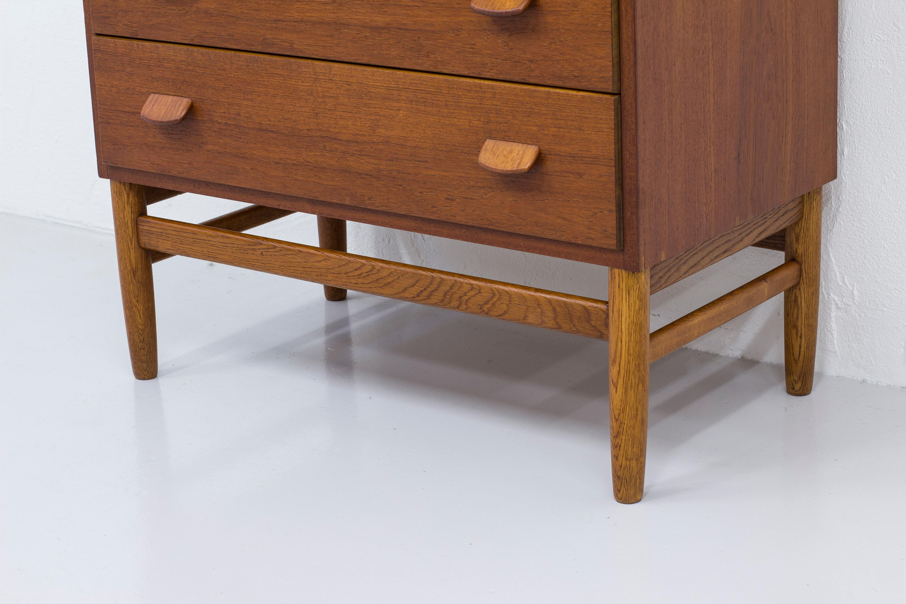 Maple Tall Boy Chest of Drawers by Poul M. Volther, FDB, Denmark, 1950s For Sale