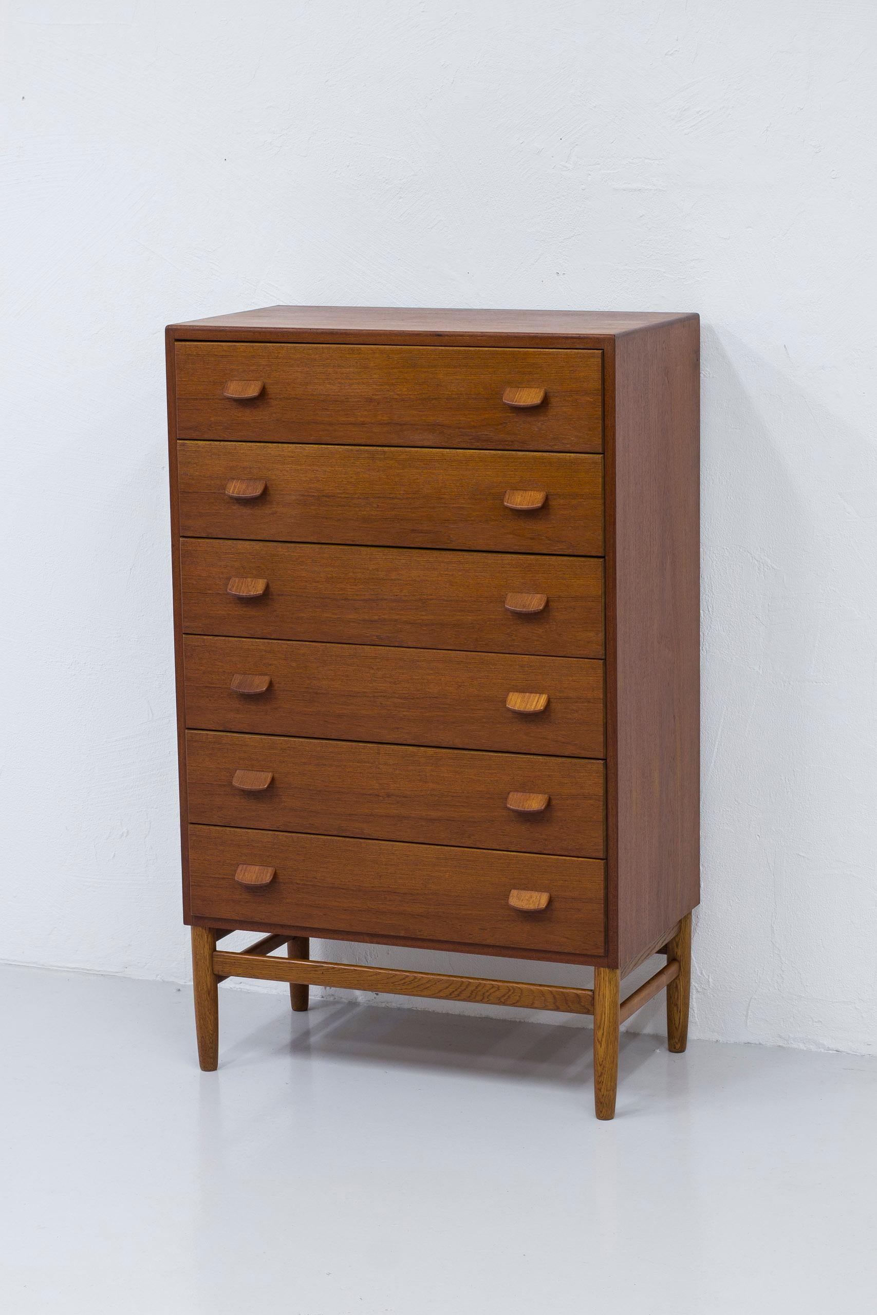 Tall Boy Chest of Drawers by Poul M. Volther, FDB, Denmark, 1950s For Sale 2