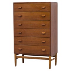 Tall Boy Chest of Drawers by Poul M. Volther, FDB, Denmark, 1950s