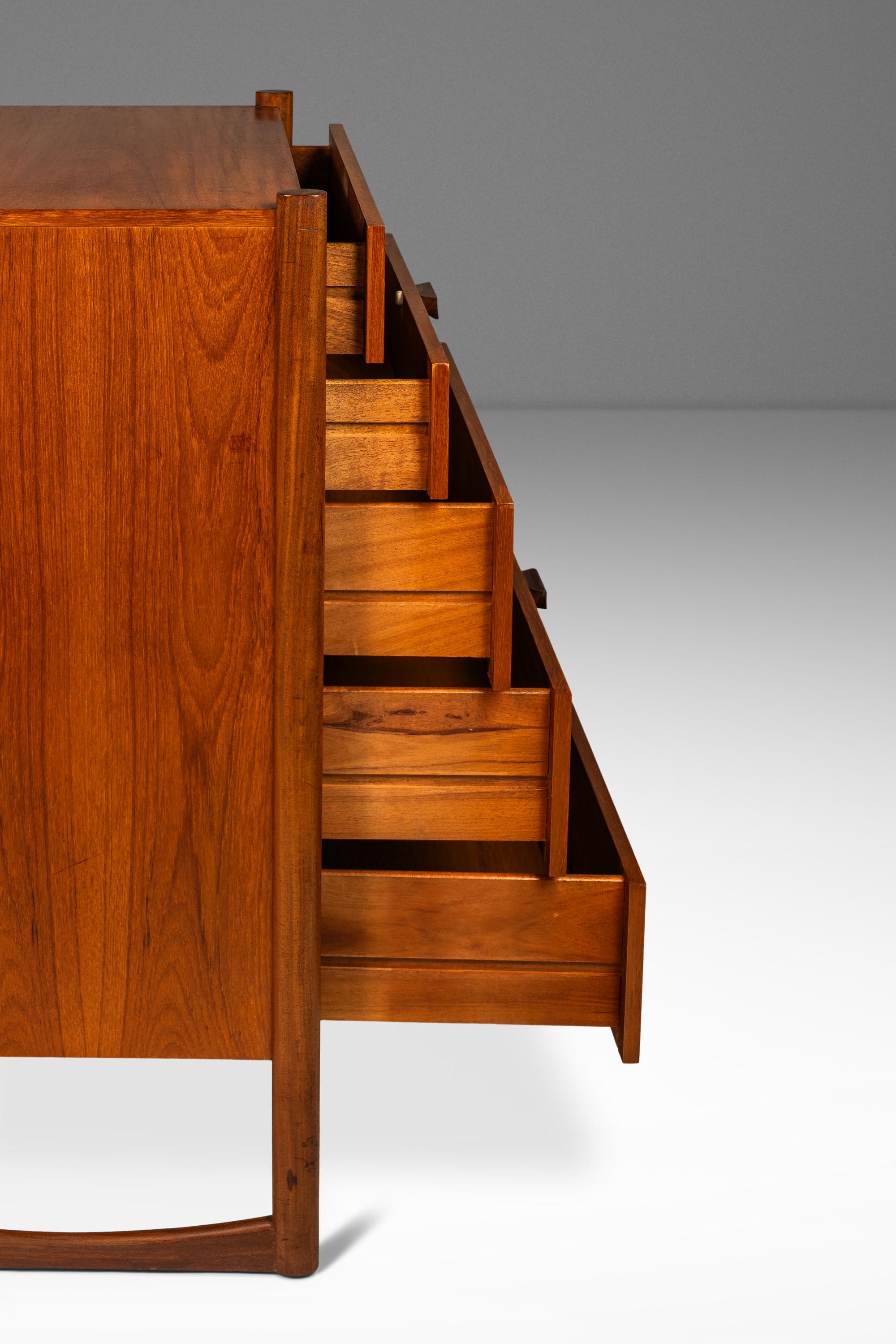 Tall Boy Slim Sled-Based 5-Drawer Dresser by Durable Suites, Denmark, c. 1970's 7