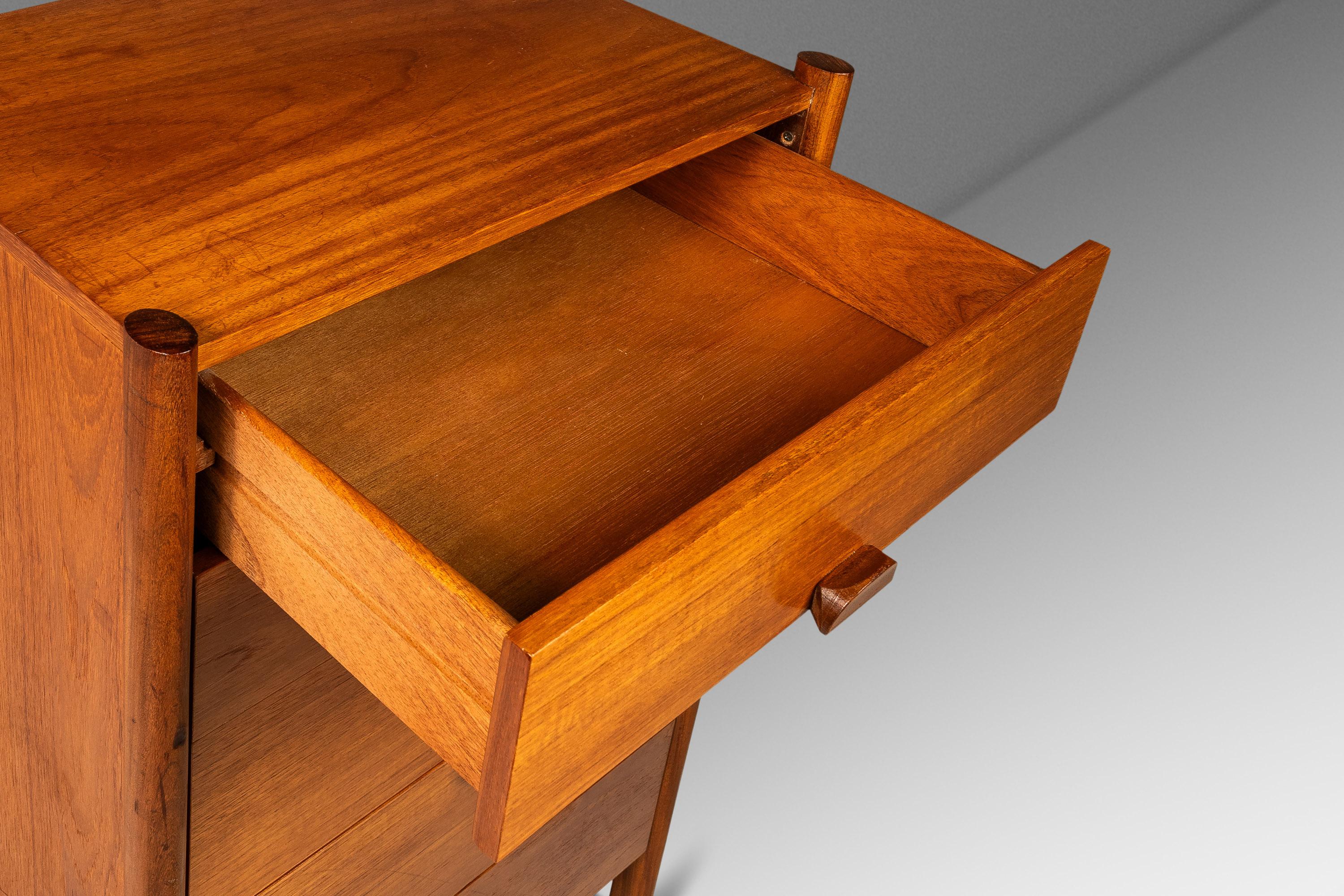 Tall Boy Slim Sled-Based 5-Drawer Dresser by Durable Suites, Denmark, c. 1970's 2