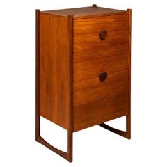 Tall Boy Slim Sled-Based 5-Drawer Dresser by Durable Suites, Denmark, c. 1970's