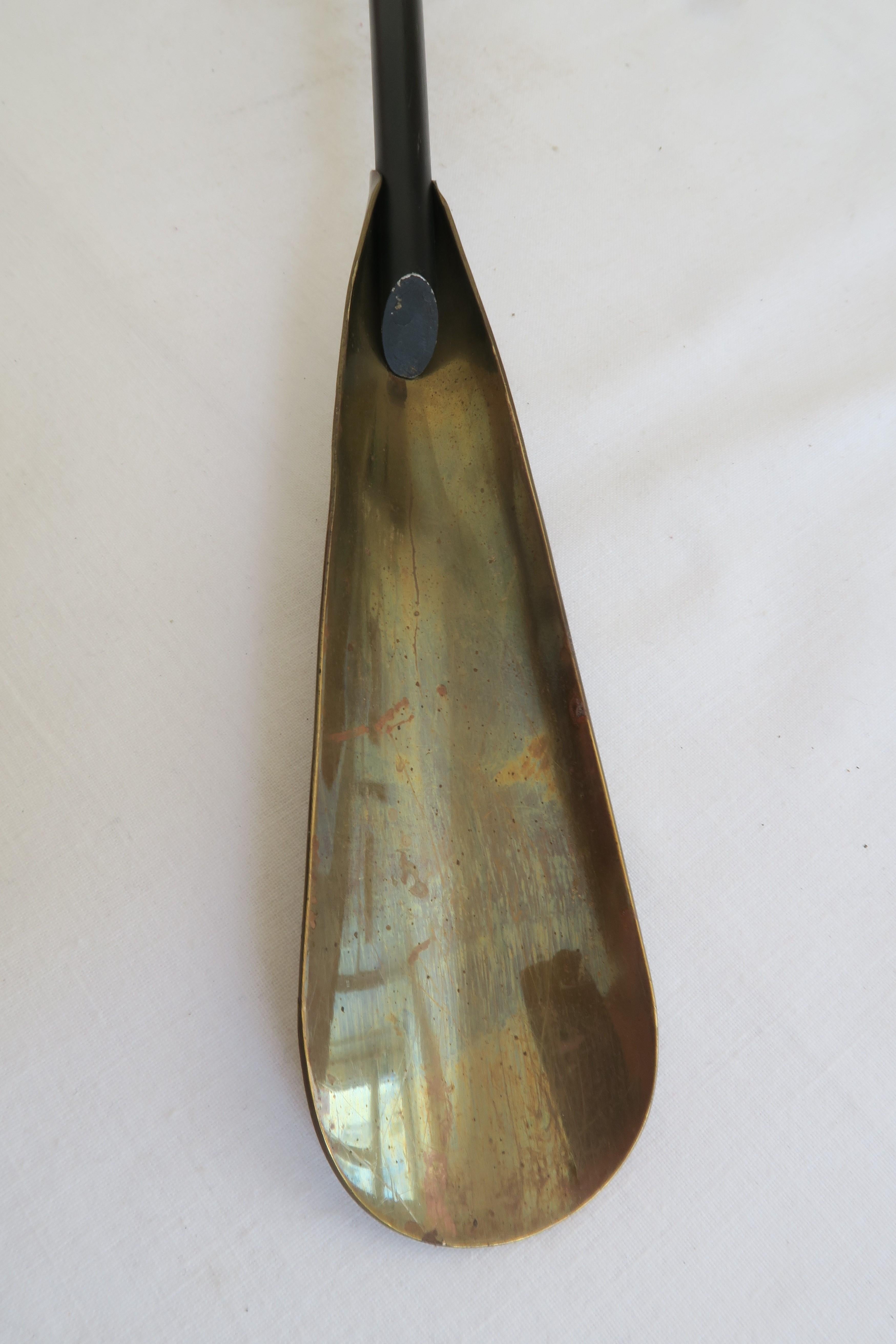Austrian Tall Brass and Iron Shoehorn Mid-Century Modern For Sale
