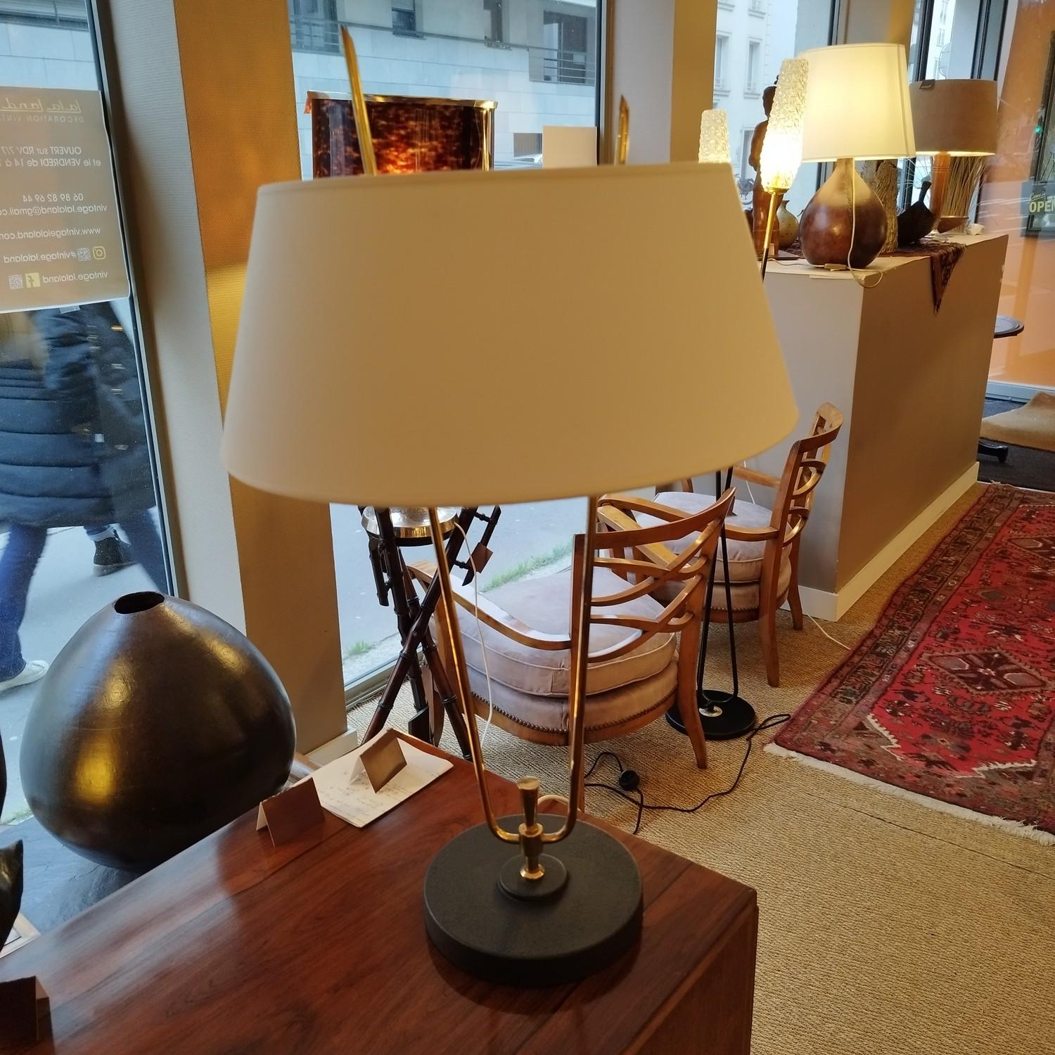 French Tall brass and metal desk lamp For Sale