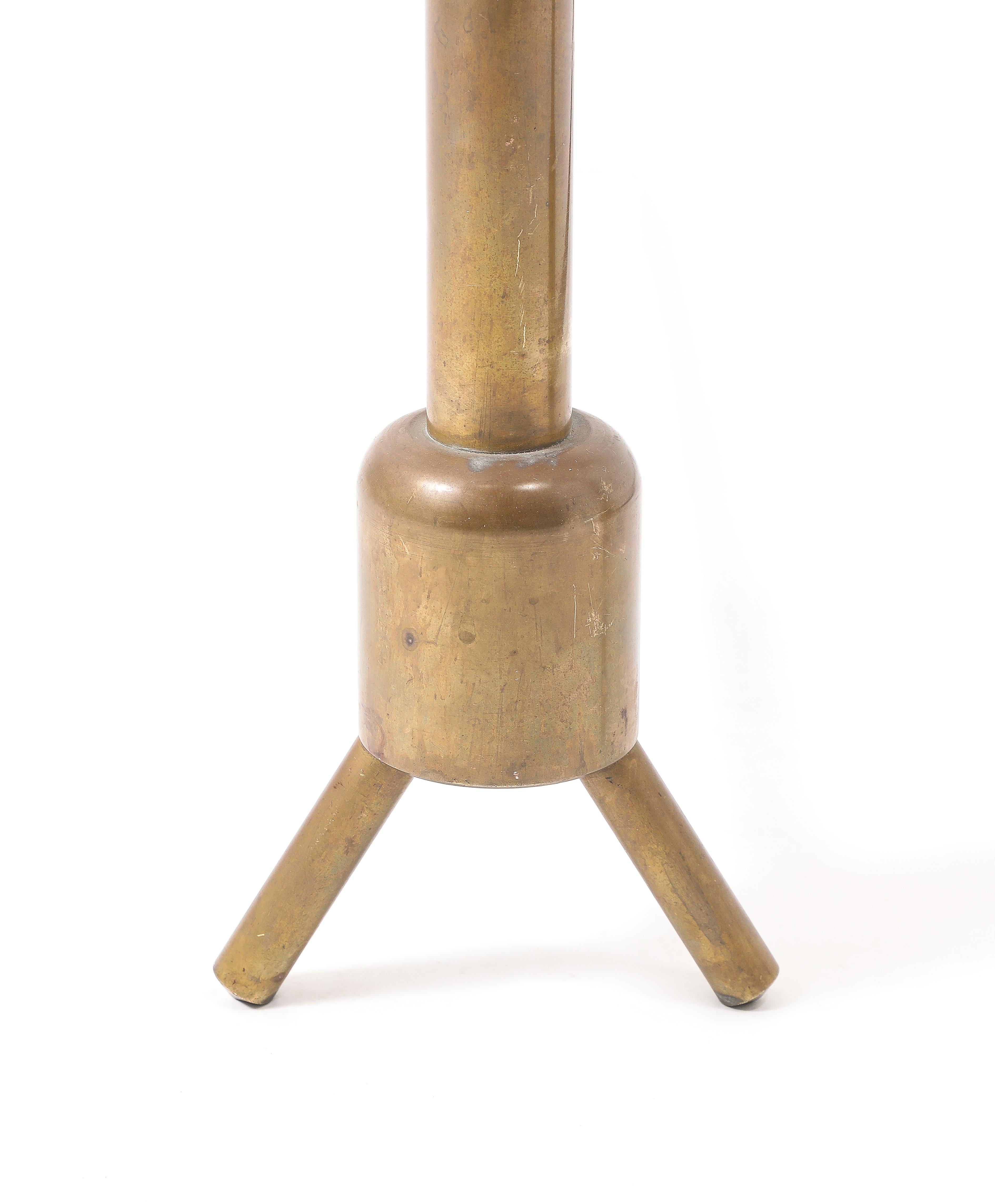 Mid-Century Modern Tall Brass Andirons, France 1950's For Sale