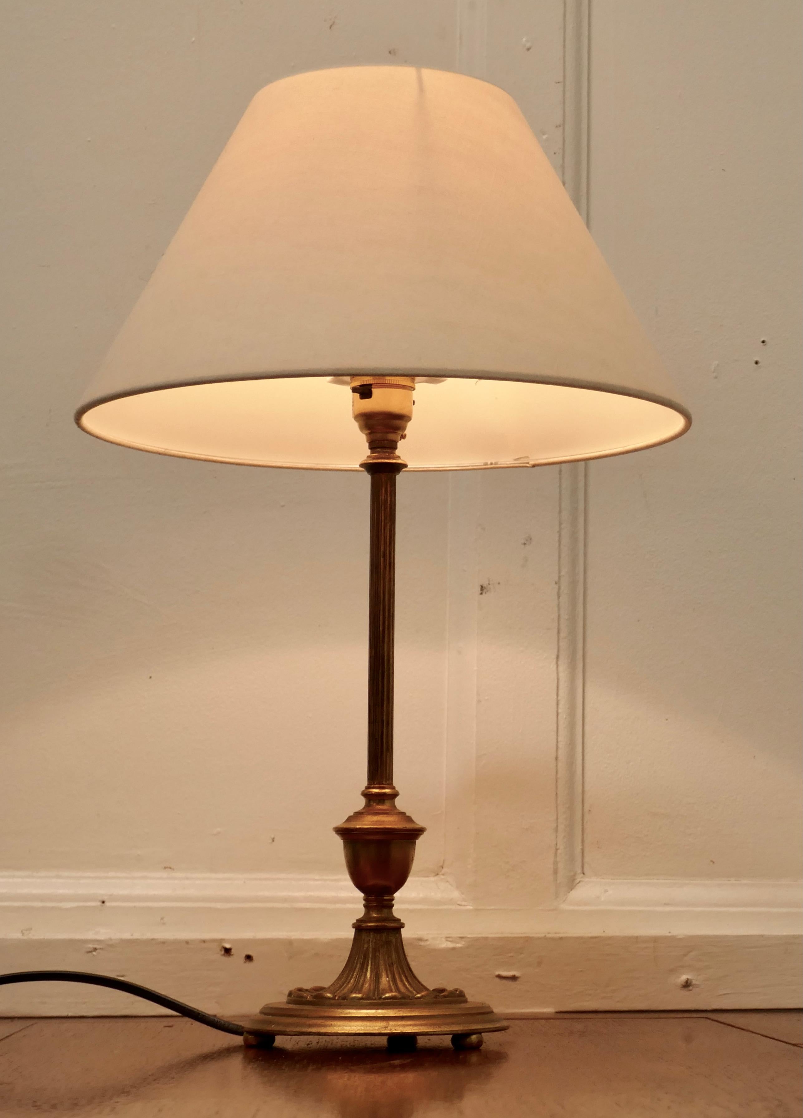 Neoclassical Tall Brass Arts & Crafts Table Lamp