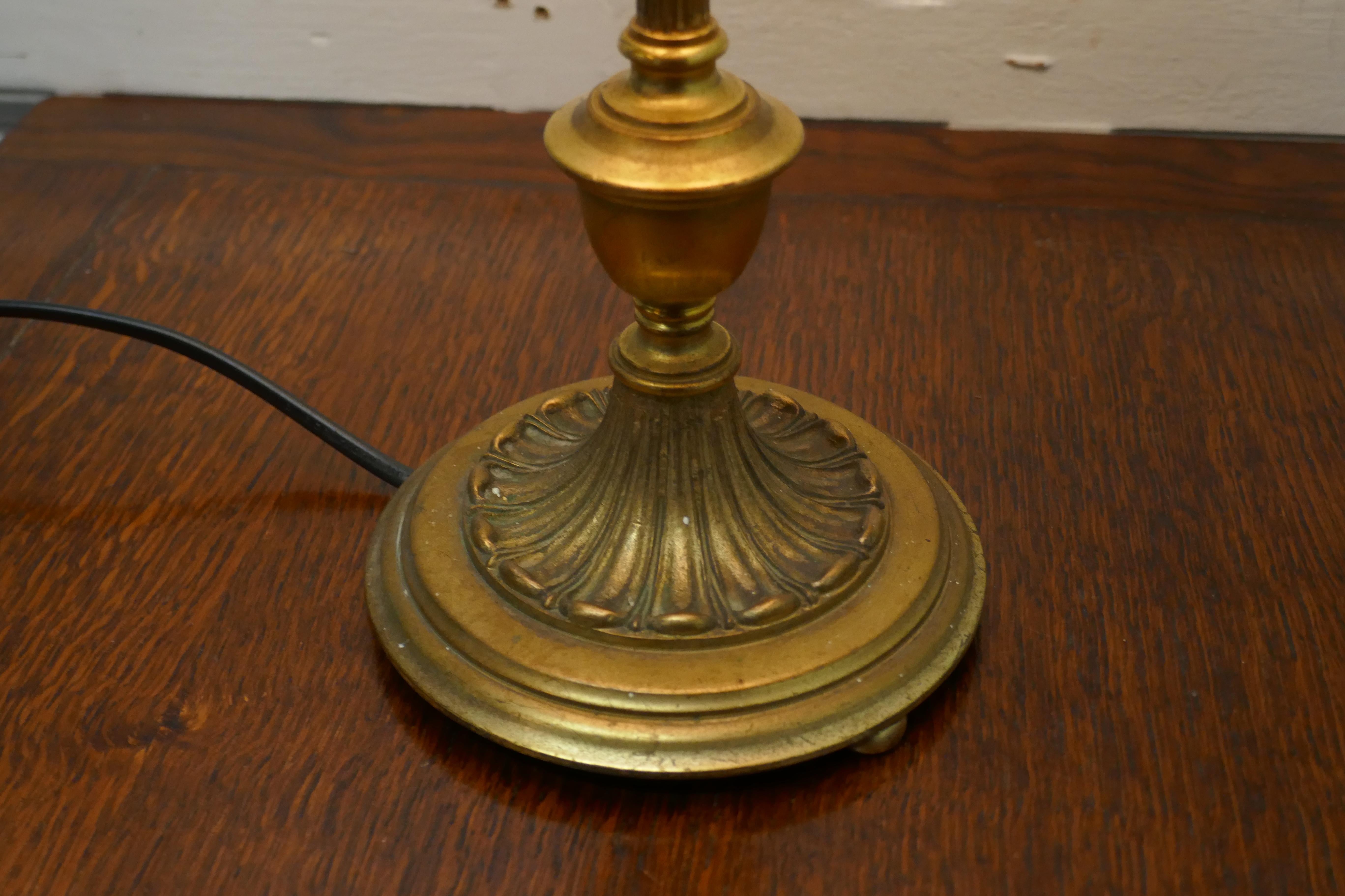 Tall Brass Arts & Crafts Table Lamp In Good Condition In Chillerton, Isle of Wight