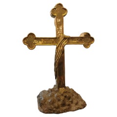 Tall Brass Cross Garden Ornament