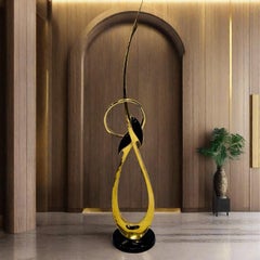 Tall Brass Entwined Cranes Sculpture by Boris Lovet Lorski