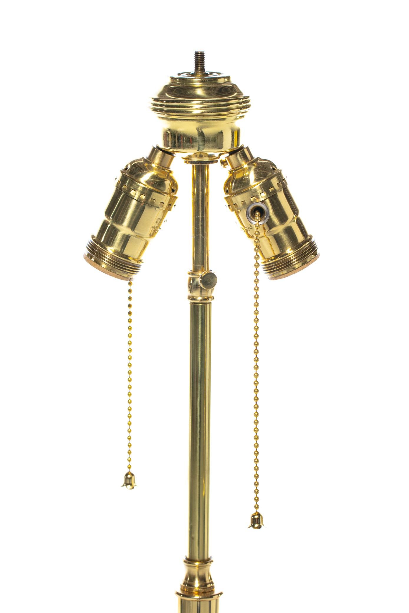 Tall Brass Feldman Lighting Lamp with Lotus Flower Layered Detail c. 1955 For Sale 1