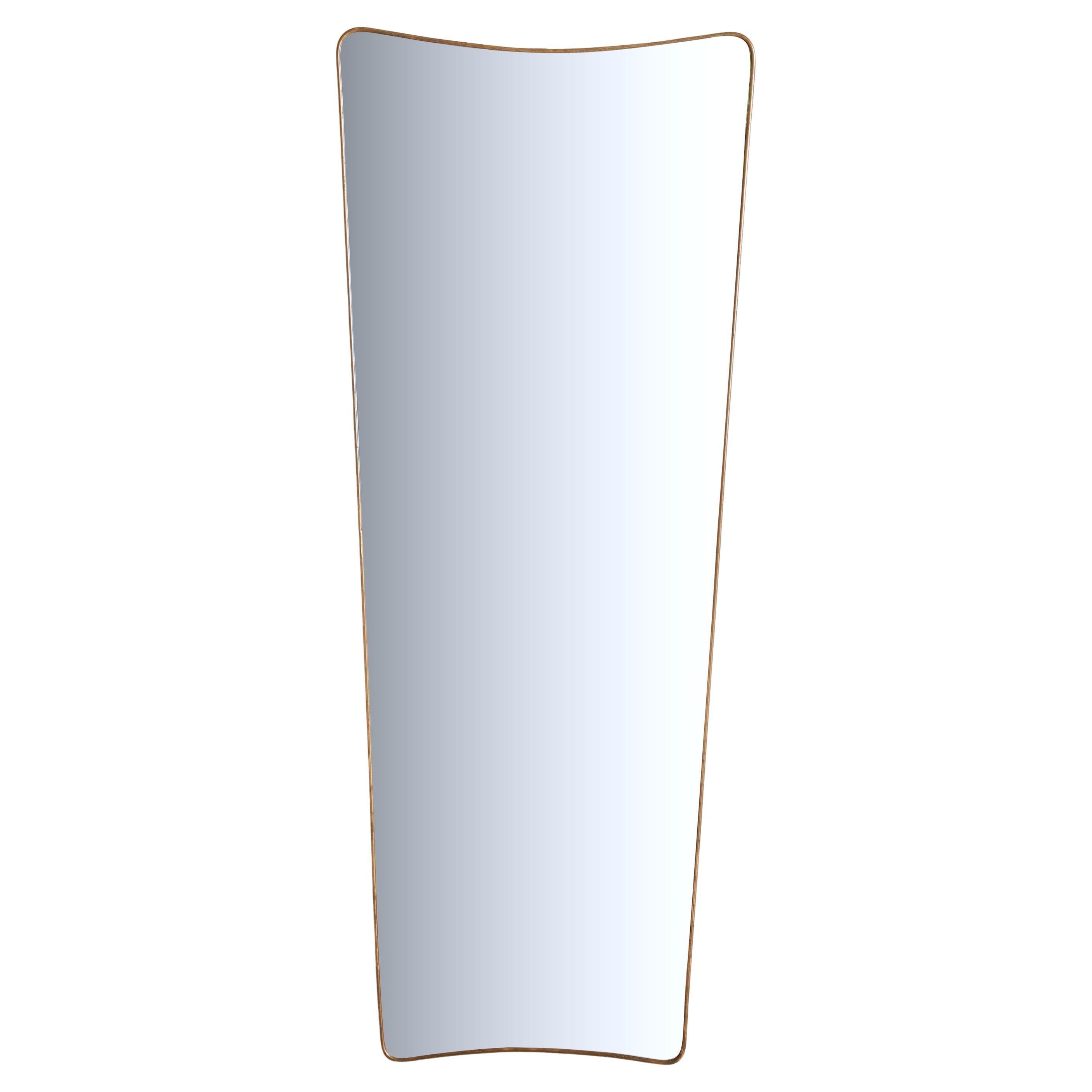 Tall Brass Frame Mirror No. 04, Italy 1970s