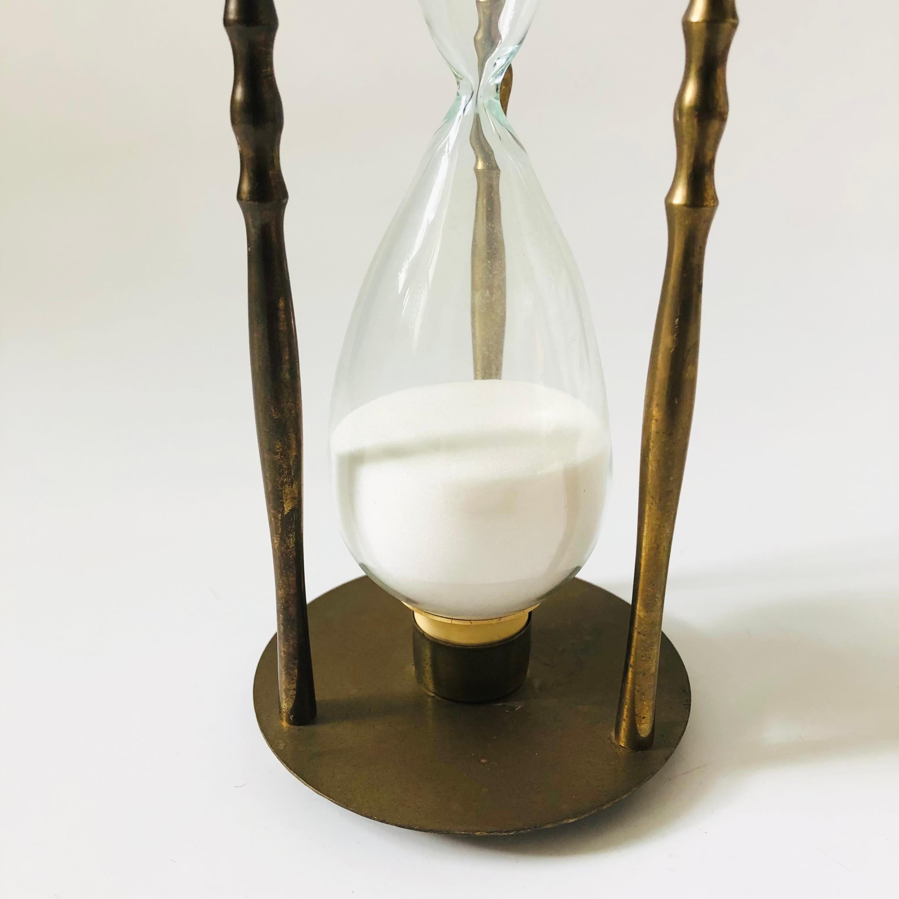 20th Century Tall Brass Hourglass