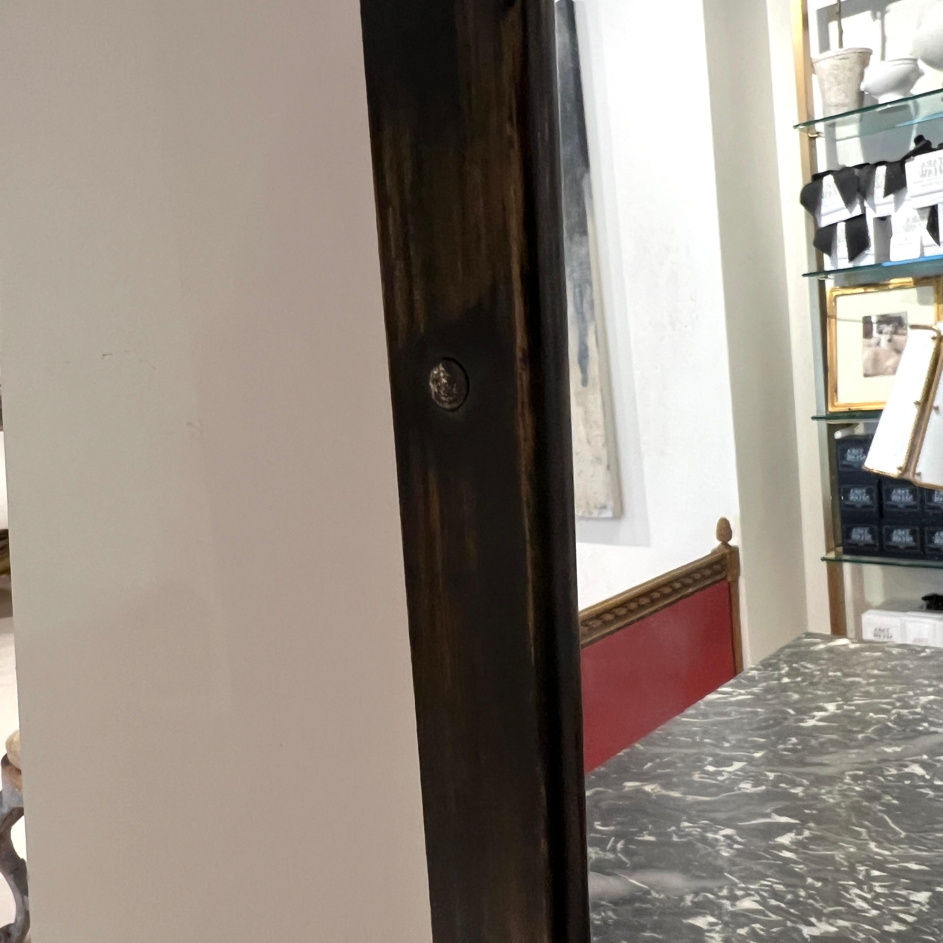 Tall Brass Mid-Century Italian Mirror In Fair Condition For Sale In New Orleans, LA