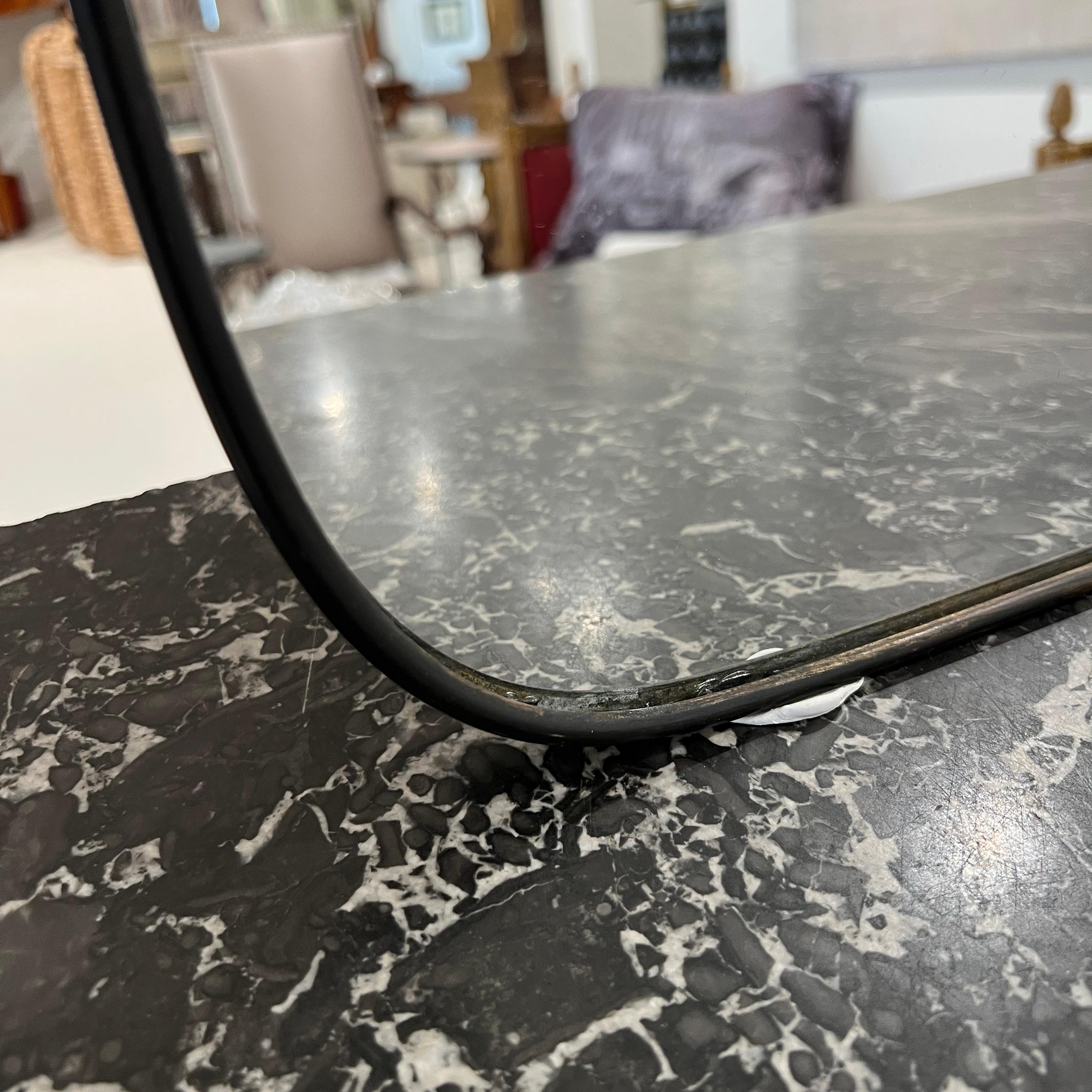 20th Century Tall Brass Mid-Century Italian Mirror For Sale