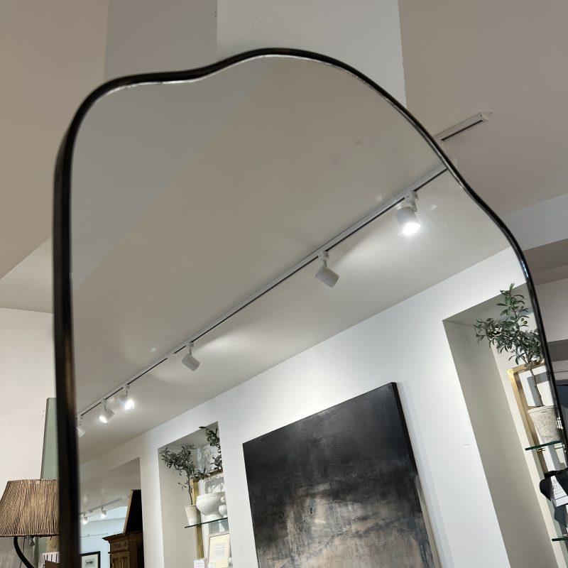 Tall Brass Mid-Century Italian Mirror For Sale 1