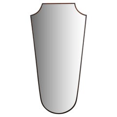 Tall Brass Shield Mirror, Italy 1970s