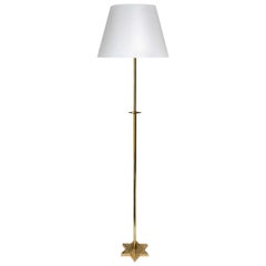 Brass Star Motif Tall Floor Lamp