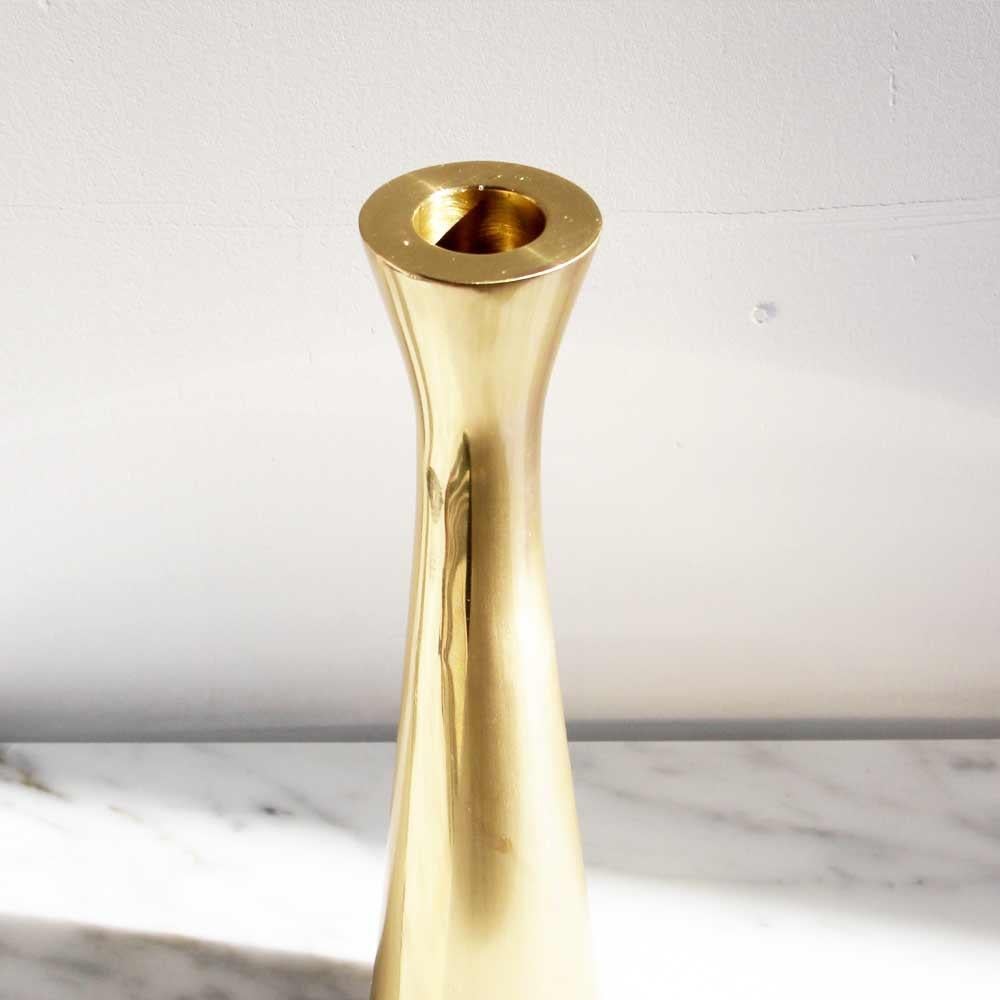 Organic Modern Tall Brass Tapered Candleholder