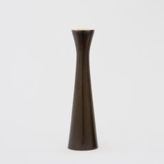 Tall Brass Tapered Candle Holder with Bronze Patina