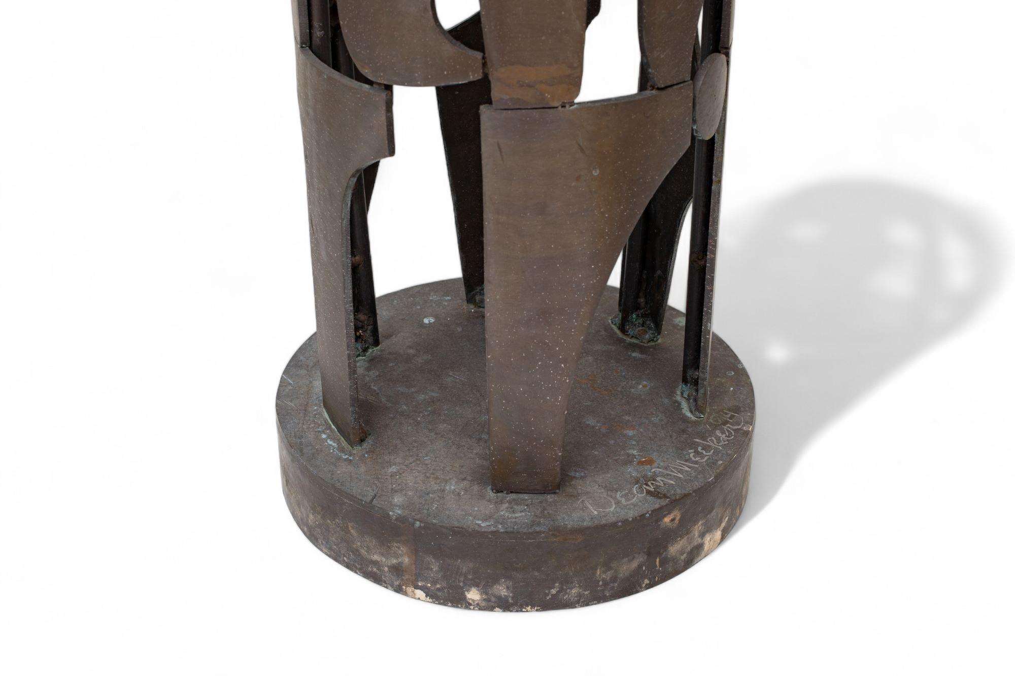 20th Century Tall Bronze Brutalist Outdoor Indoor Sculpture by Dean Meeker