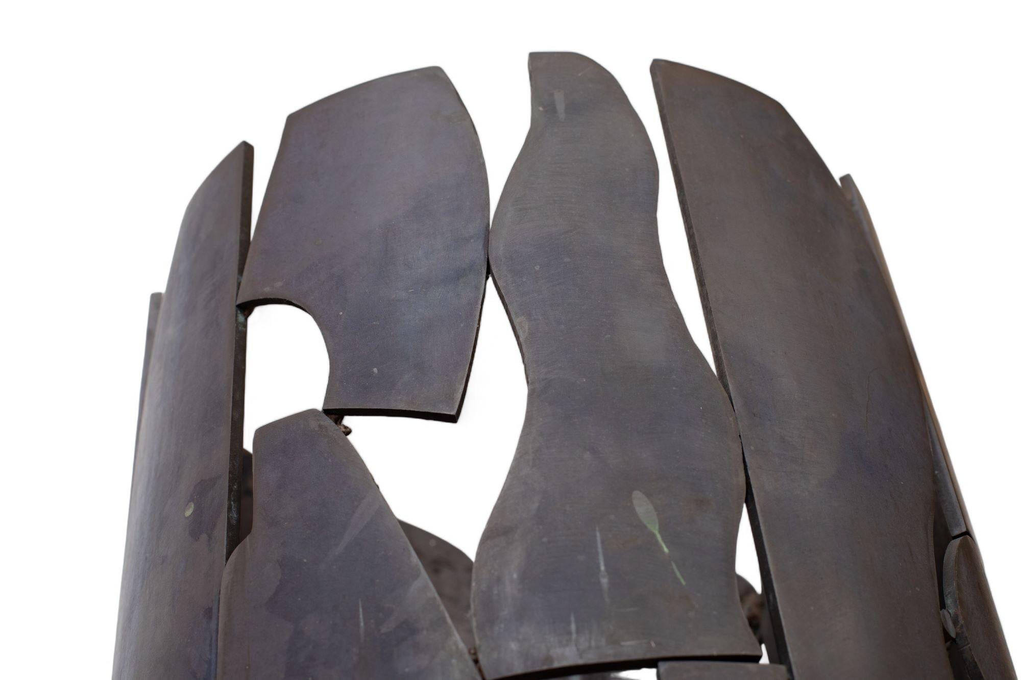 Tall Bronze Brutalist Outdoor Indoor Sculpture by Dean Meeker 2