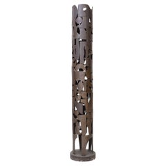 Tall Bronze Brutalist Outdoor Indoor Sculpture by Dean Meeker