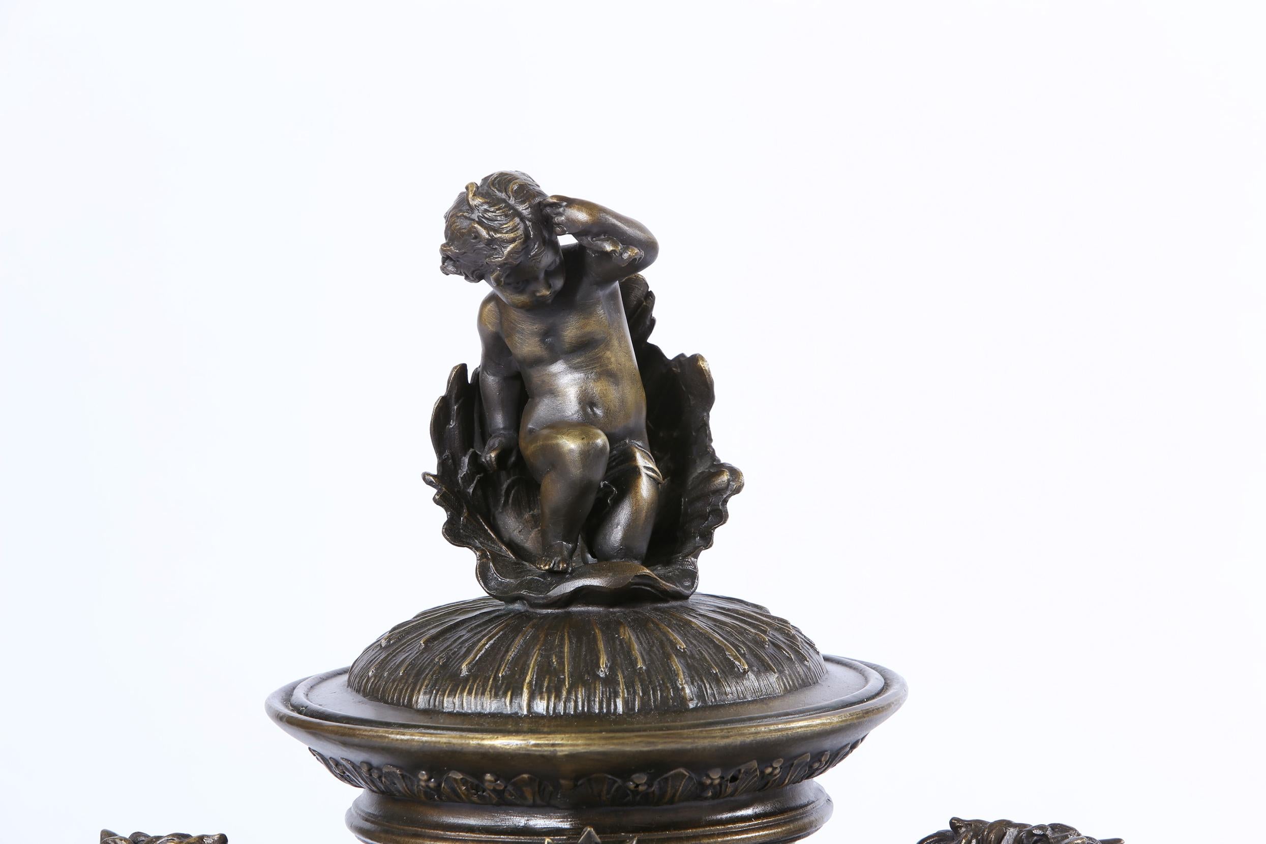 20th Century Tall Bronze Covered Decorative Urn / Piece