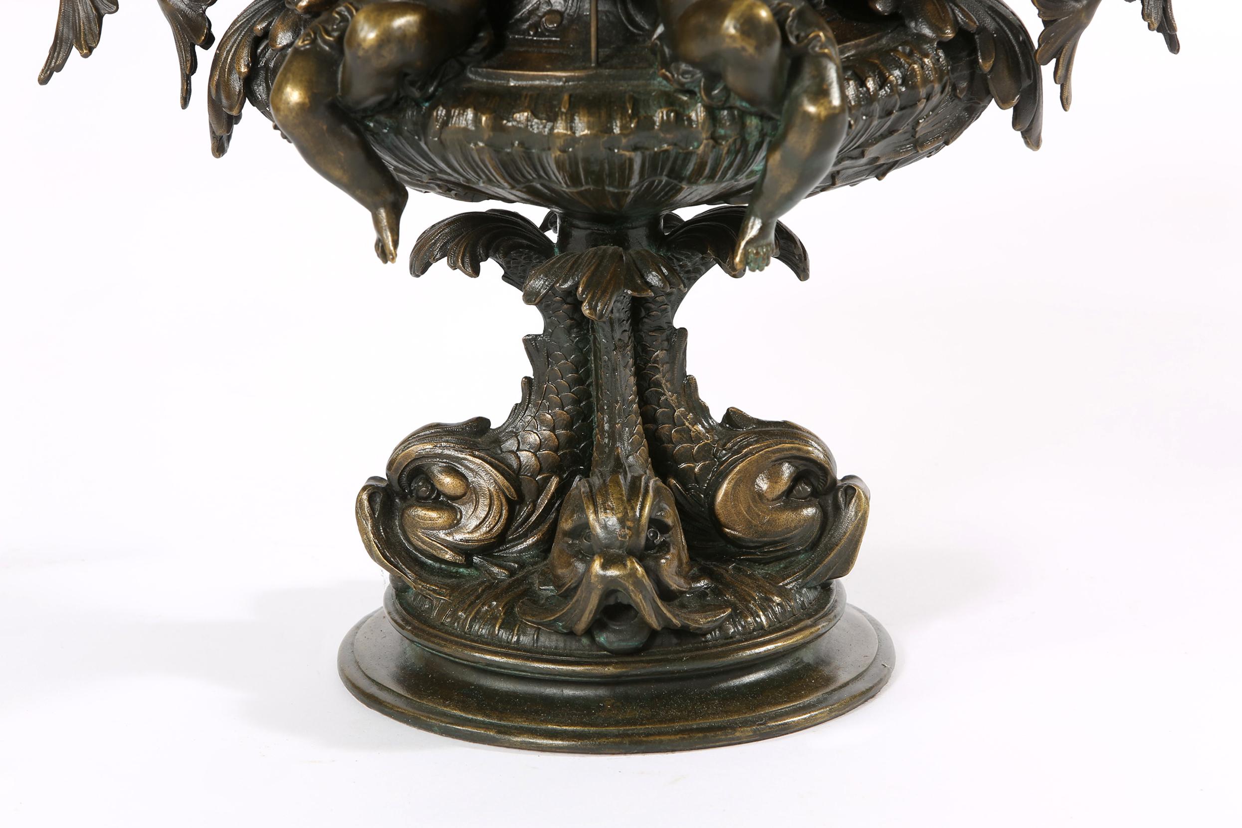 Tall Bronze Covered Decorative Urn / Piece 1