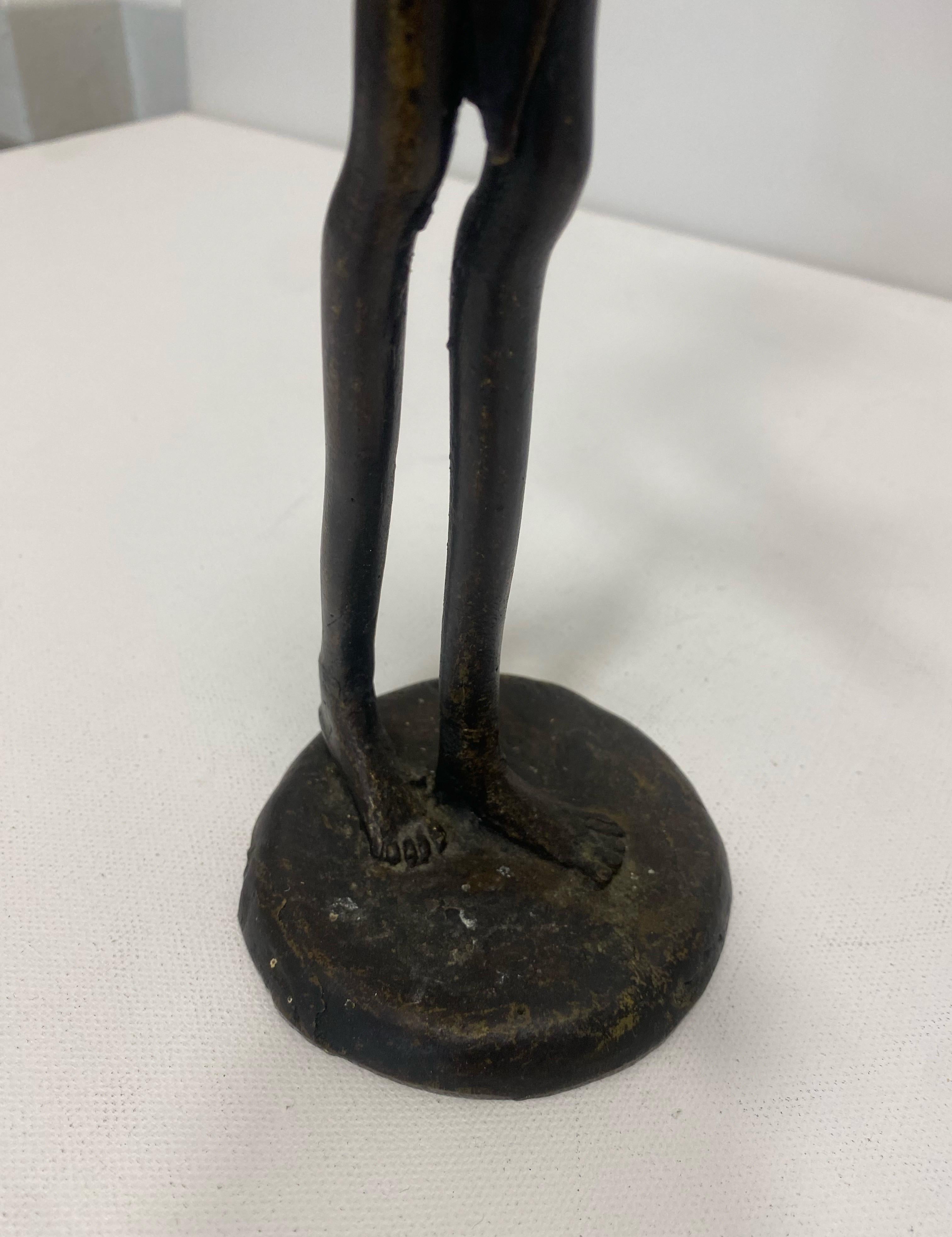 Sculture Masai alte in bronzo 1960s Vintage Kenya Madre Bambino Stile Giacometti in vendita 7