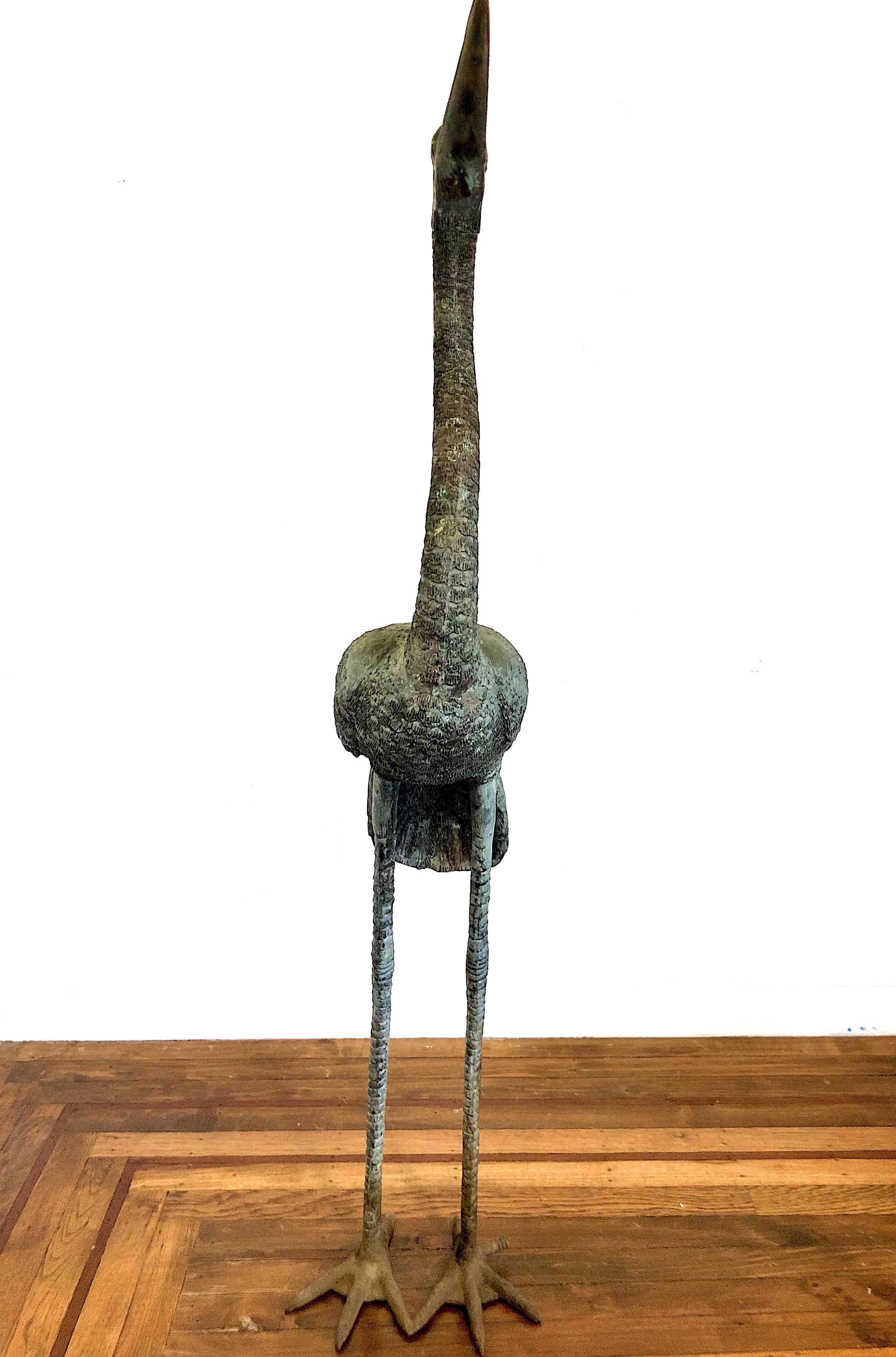 American Classical Tall Bronze Piped Bird Fountain For Sale