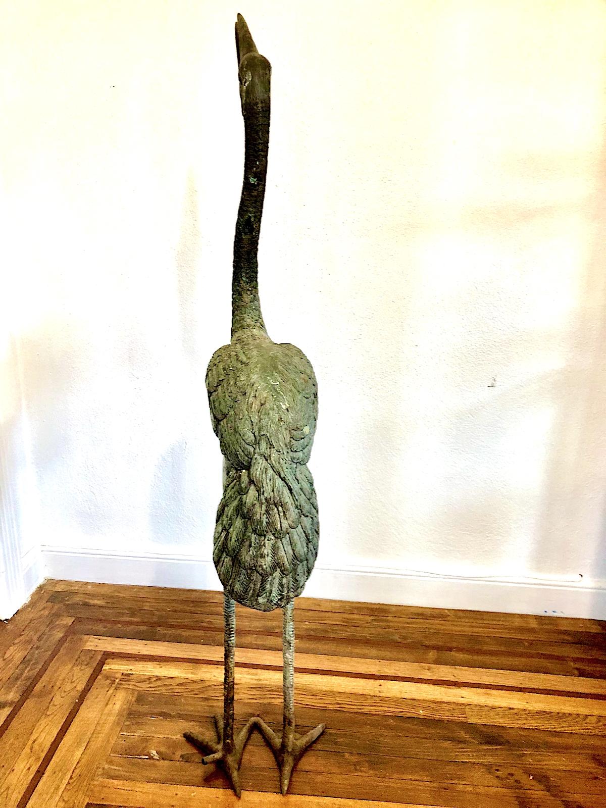 American Tall Bronze Piped Bird Fountain For Sale