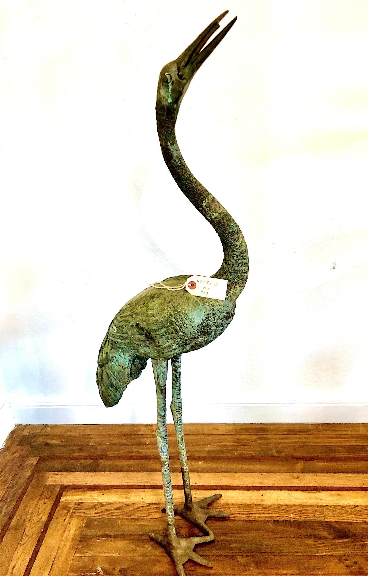 Tall Bronze Piped Bird Fountain For Sale 1
