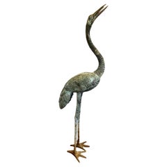 Tall Bronze Piped Bird Fountain