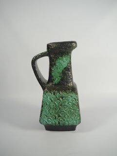 Tall Brutalist Fat Lava Ceramic Vase by BAY, West Germany, 1970s