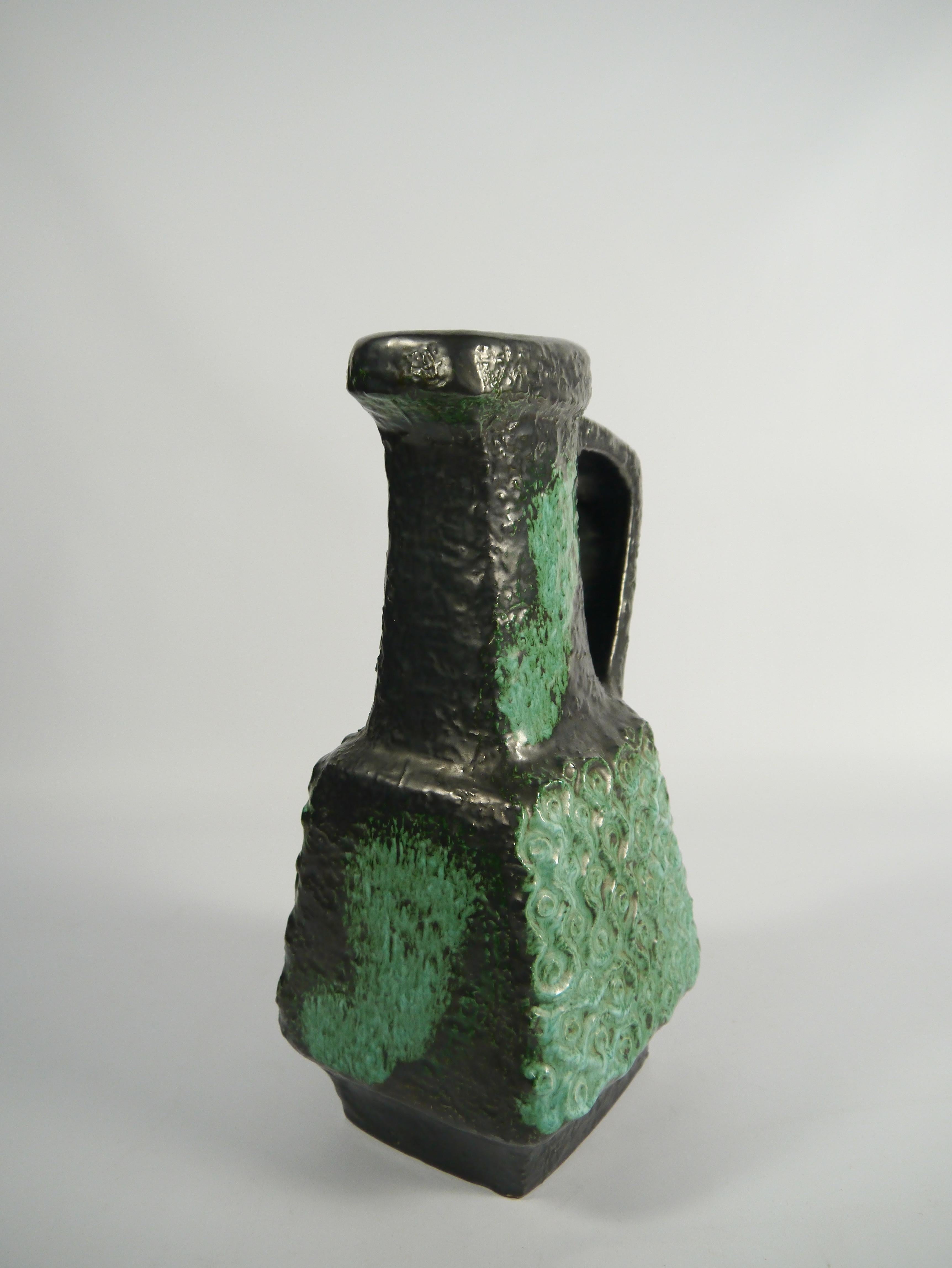 20th Century Tall Brutalist Fat Lava Ceramic Vase by BAY, West Germany, 1970s For Sale